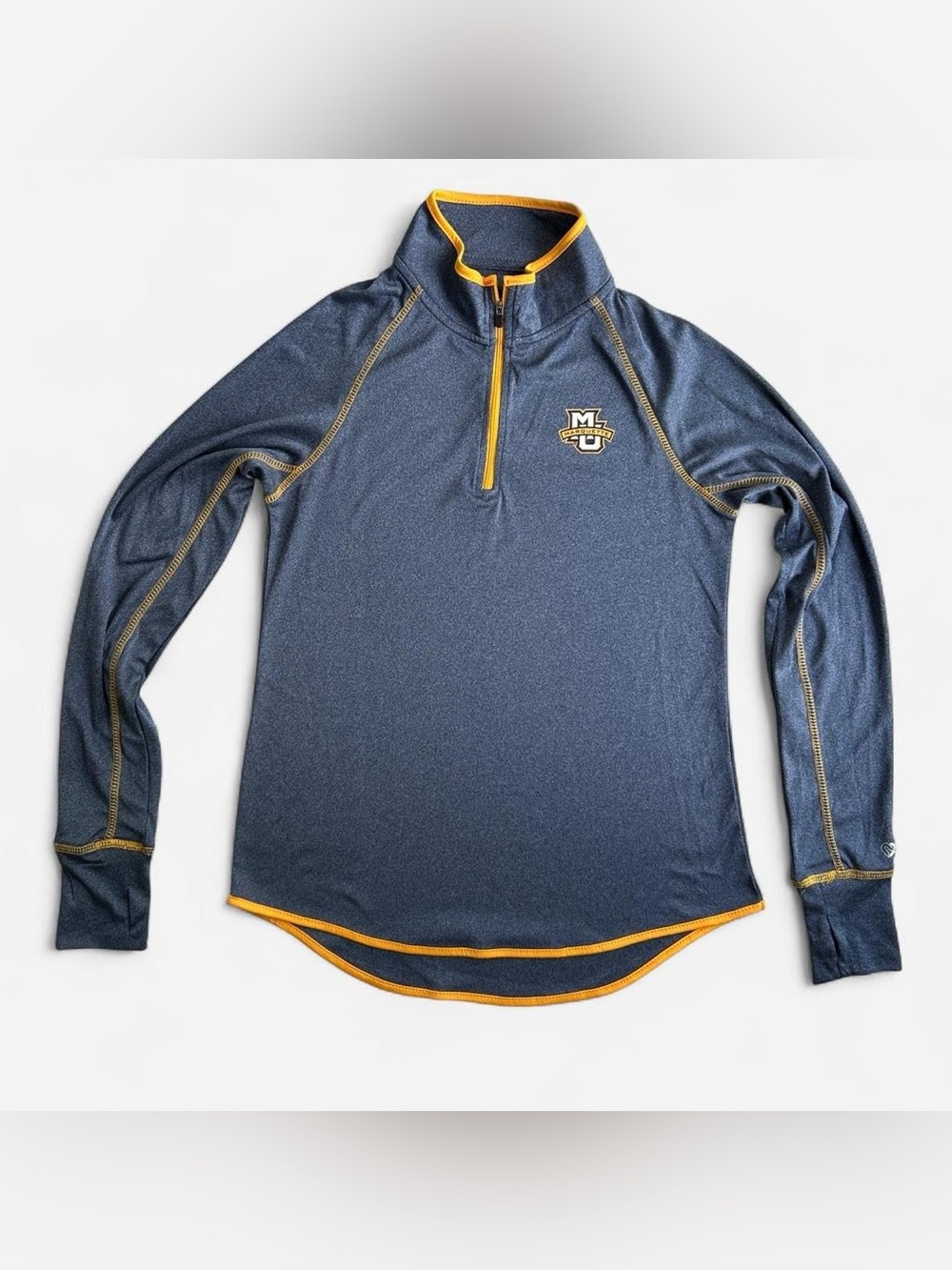 Marquette Golden Eagles Gray and Yellow Quarter Zip Pullover Woman's Medium